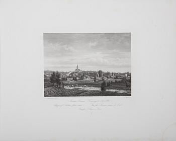 PARTI GRAVYRER, 18 st, stålstick, "En resa i Finland", A. Weger, 1870-tal.