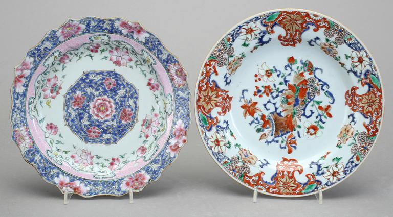 TALLRIKAR, 7 stycken. Porslin. Chien-Lung, Kina, 1736-1795.