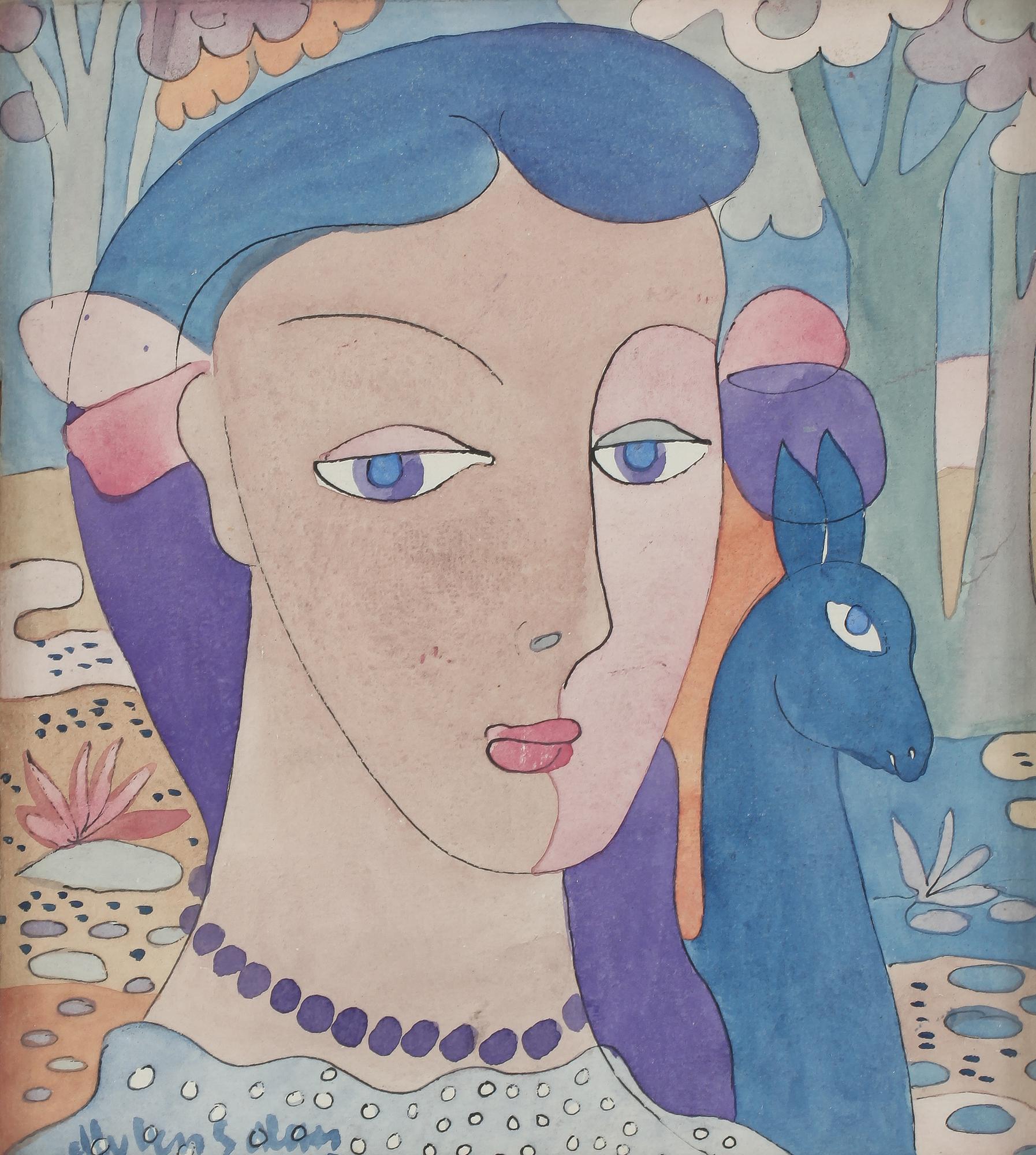 ALY BEN SALEM, gouache, signerad.