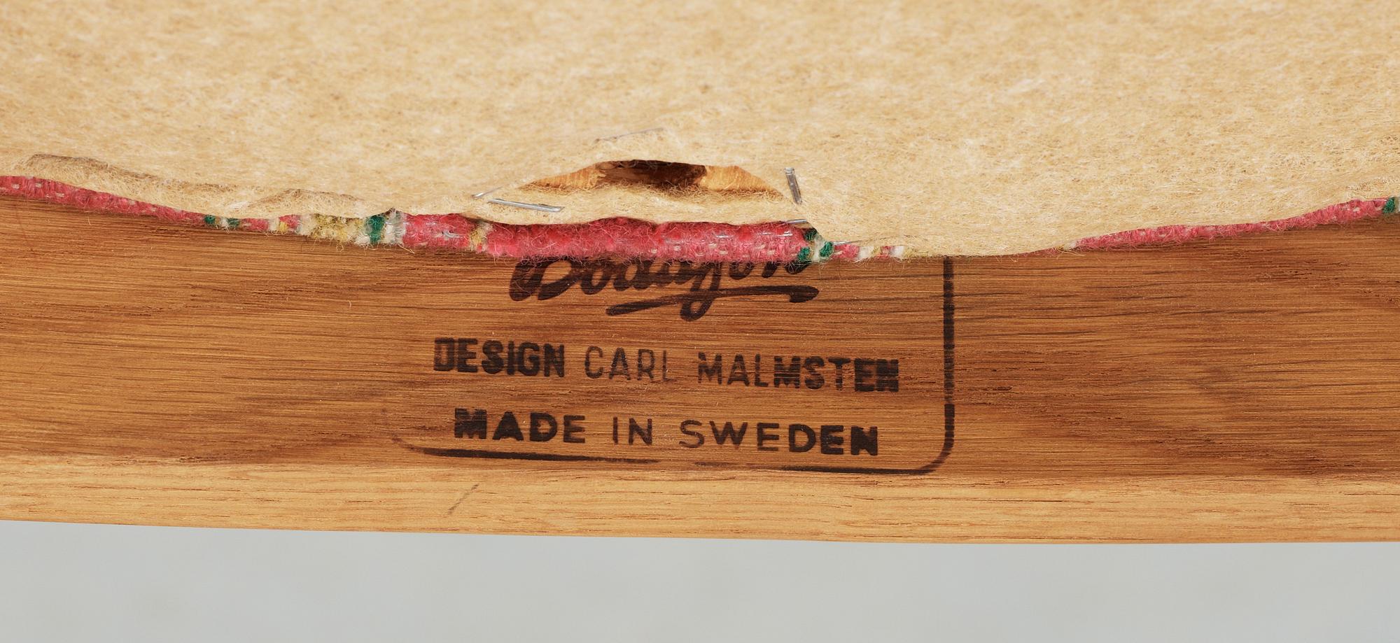 STOLAR, 6 st, "Herrgården", Carl Malmsten, Bodafors möbelfabrik, omkring 1900-talets mitt.