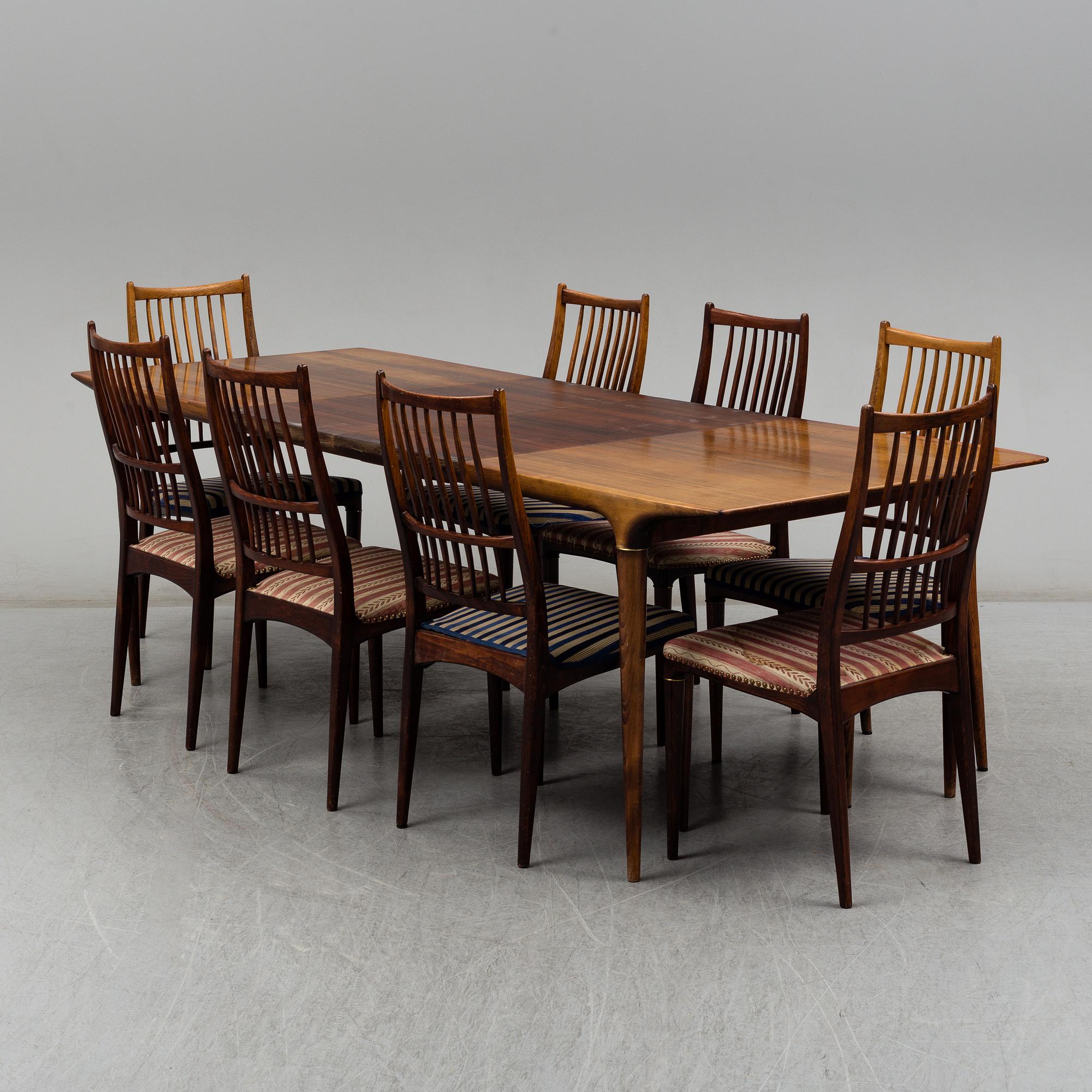 SVANTE SKOGH, matsalsgrupp, 9 delar, "Cortina", Seffle Möbelfabrik, 1960-tal.