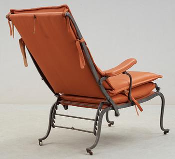 VILSTOL, 1800/1900-tal metallbricka med Oscar II ägarmonogram.