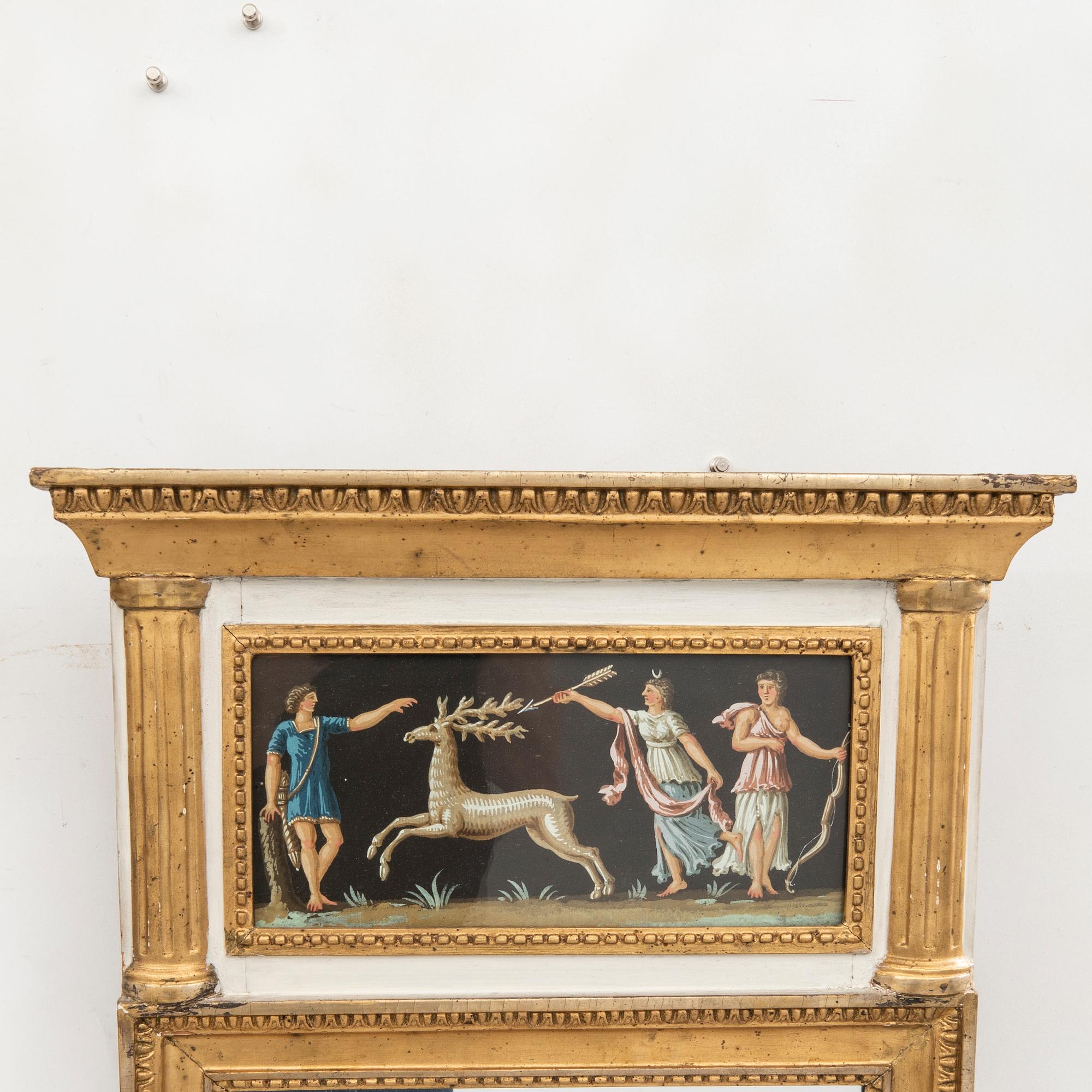A late Gustavian gilded mirror first half of the 19th century.
