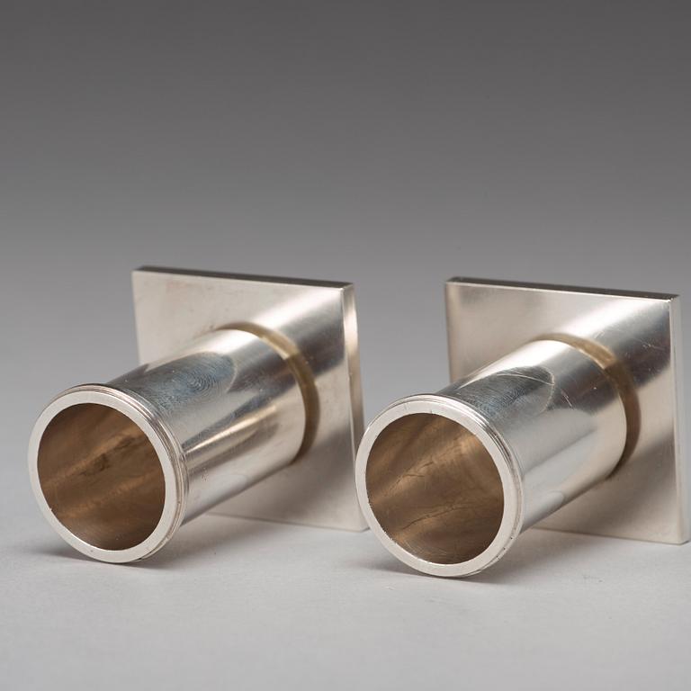 Wiwen Nilsson, a pair of candlesticks, Lund 1943, sterling.