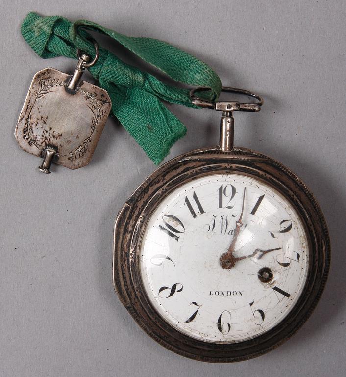 FICKUR, silver, John Ward, Fore Street London, sent 1700-tal.