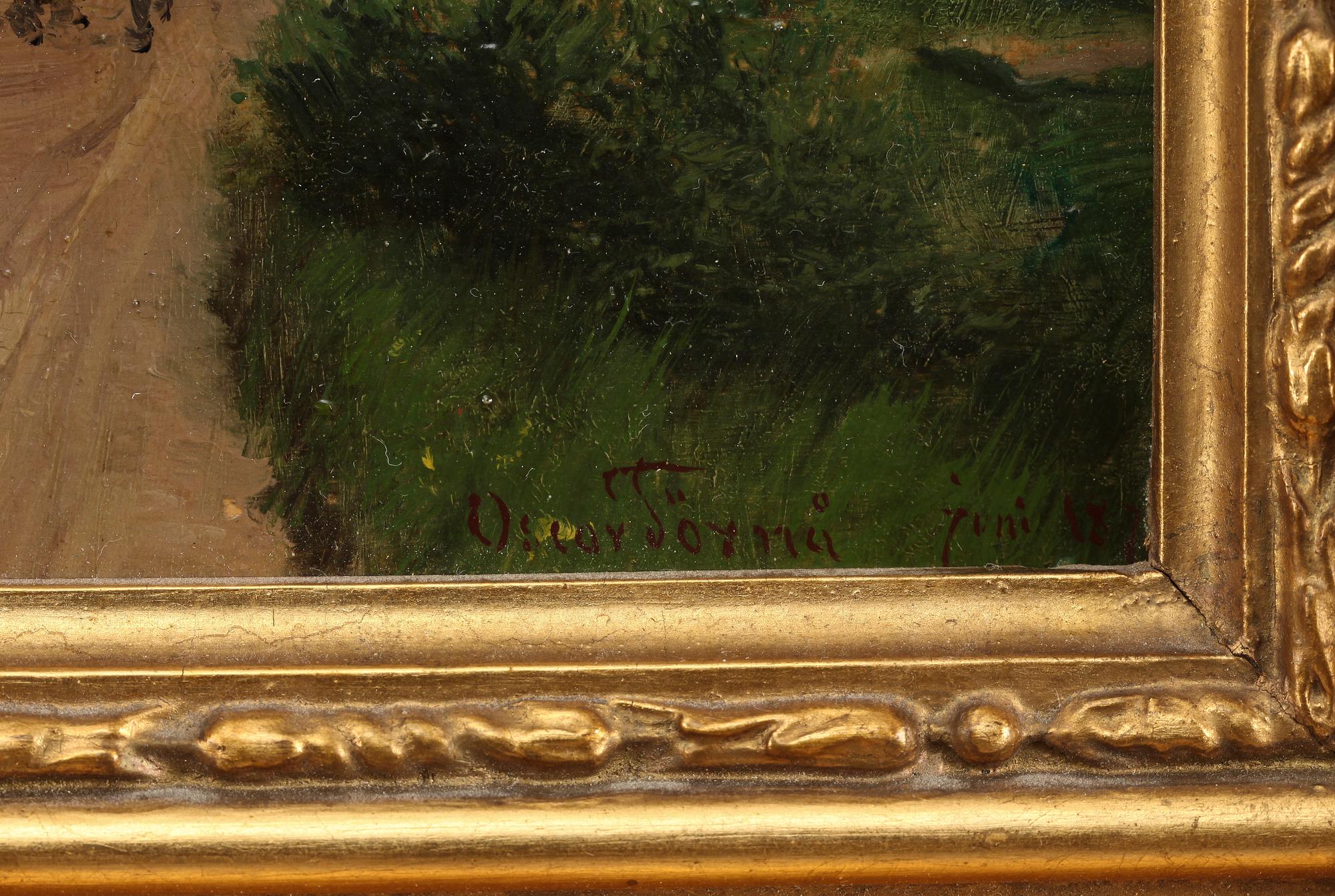 OSCAR TÖRNÅ, olja på pannå. sign o dat juni 1879.