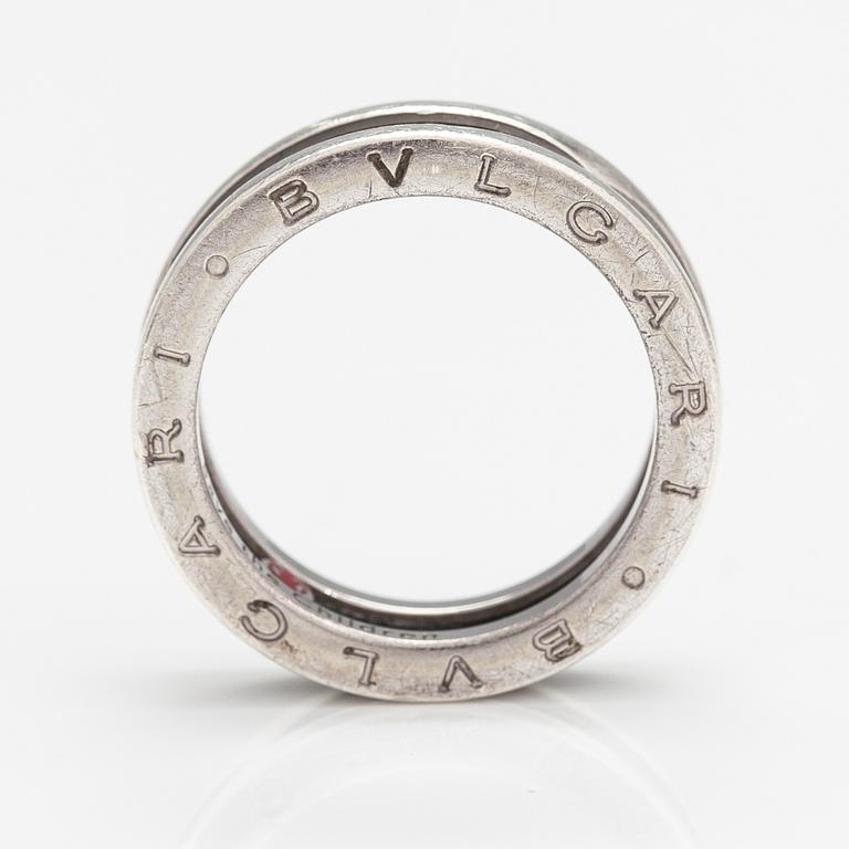 Bulgari, Ring, "Save the Children", sterlingsilver, keramisk dekor. Italien. Märkt N98E9P, Made in Italy.
