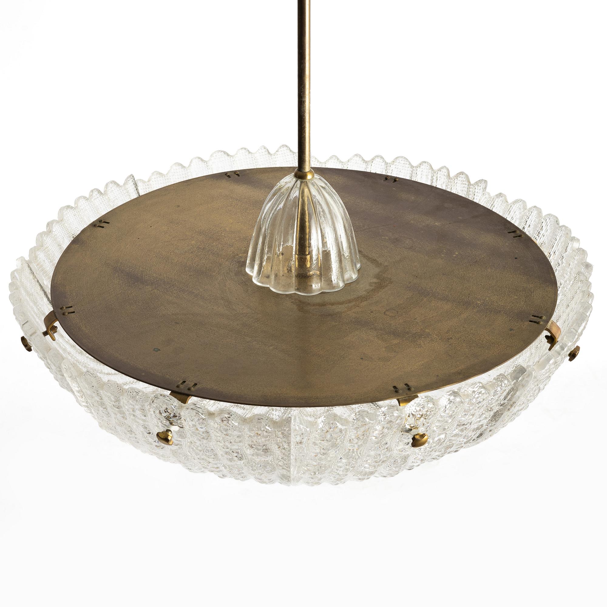 Carl Fagerlund, A Swedish Orrefors glass chandalier, mid 20th century.