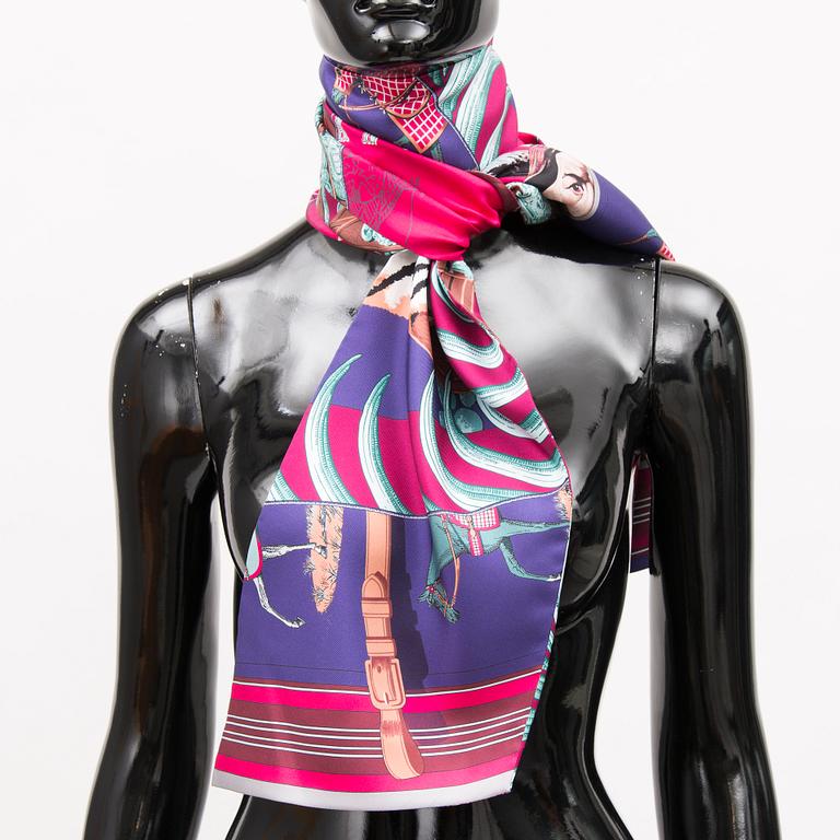 HERMÈS, "Carre en Carres" maxi-twilly SCARF.