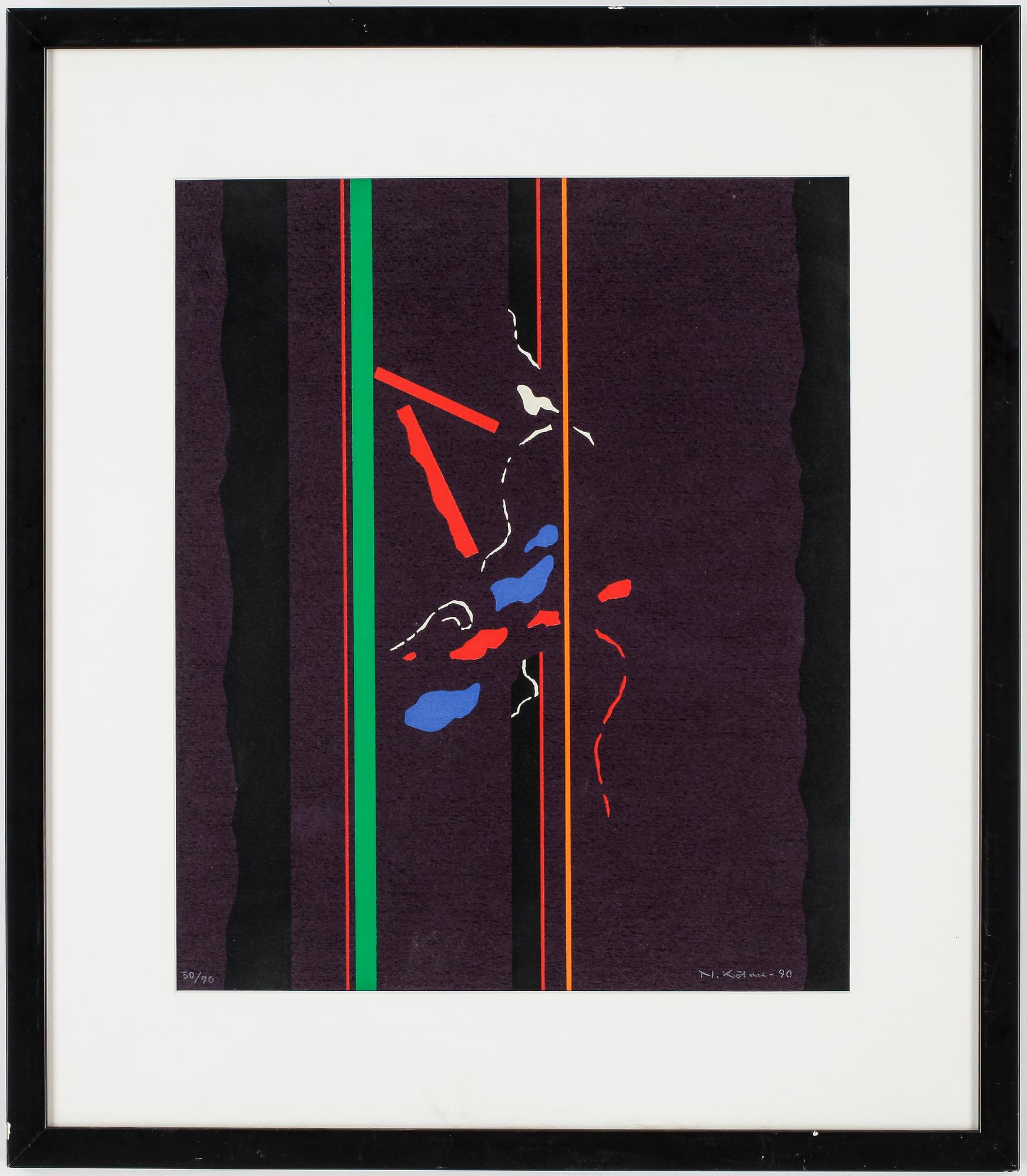 NILS KÖLARE, serigrafi, signerad, daterad -90, numrerad 30/90.