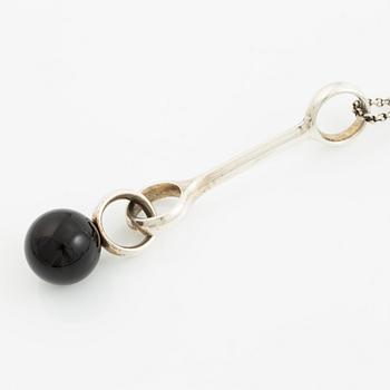 Necklace, Georg Jensen, "Sphere", design Regitze, silver with black agate.