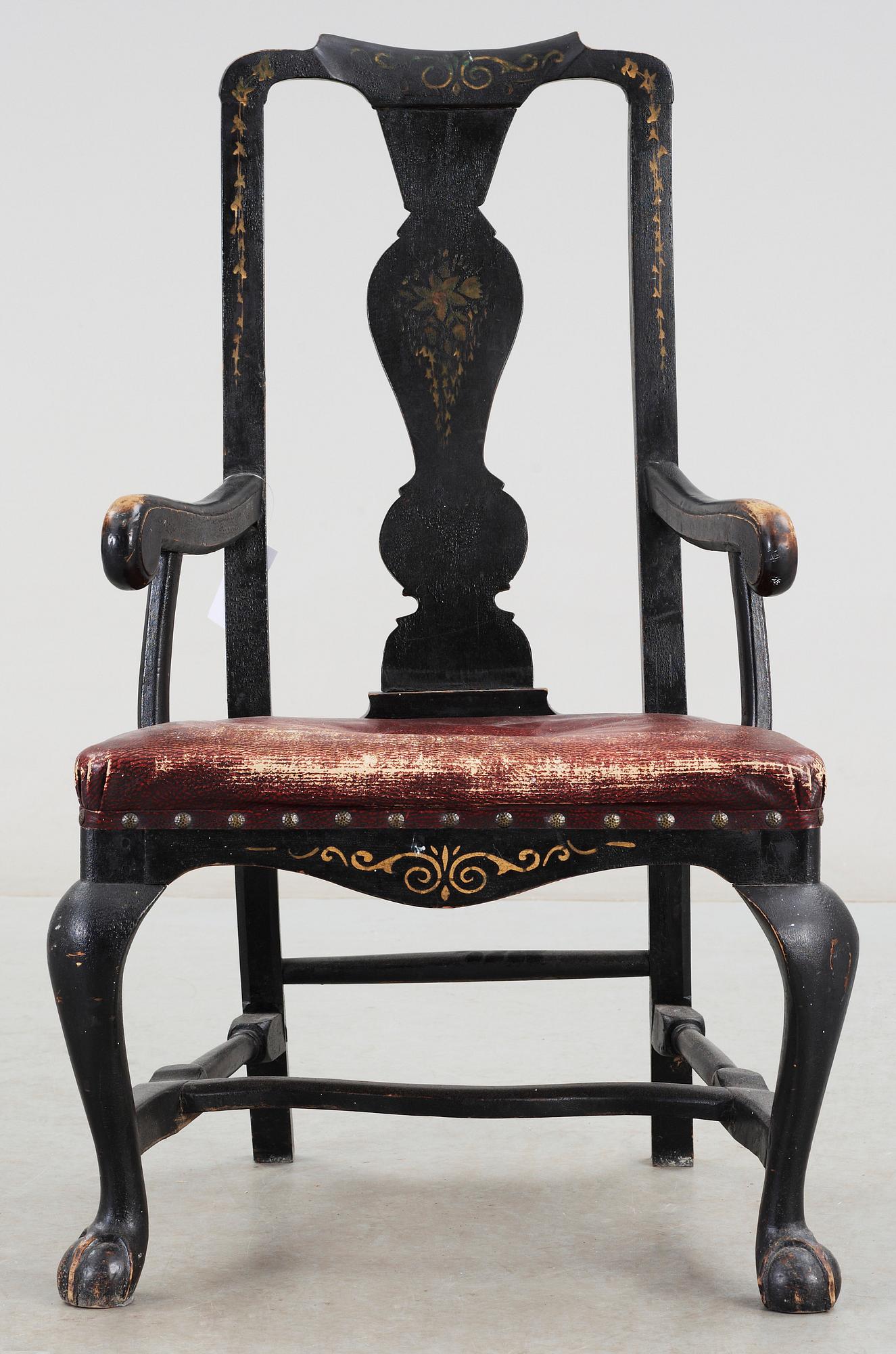 KARMSTOL, senbarockstil,1800-talets slut.