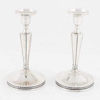 Ljusstakar, ett par, silver, Löfman, MGAB, 1976.