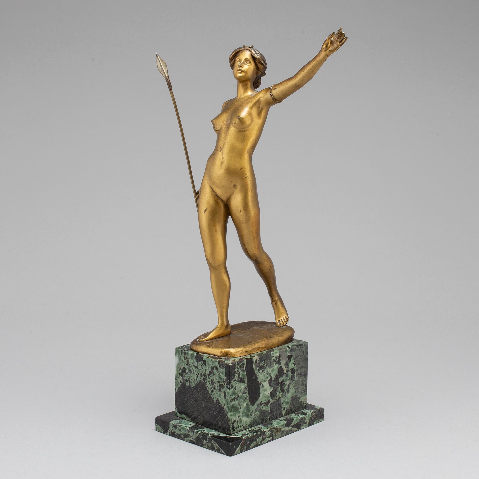 OTTO SCHEER, After. Sculpture, bronze, signed.