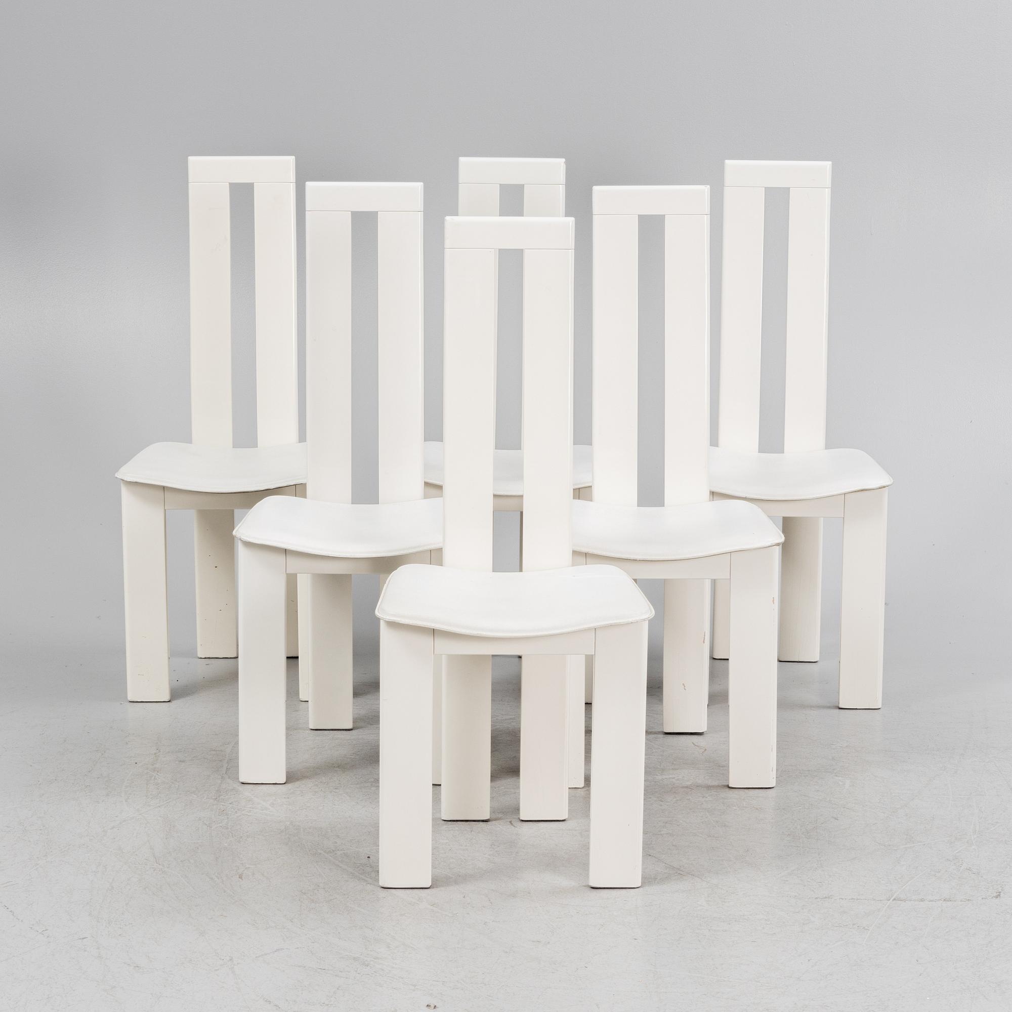 Pietro Costantini, a set of six chairs, Italy, late 20th Century.