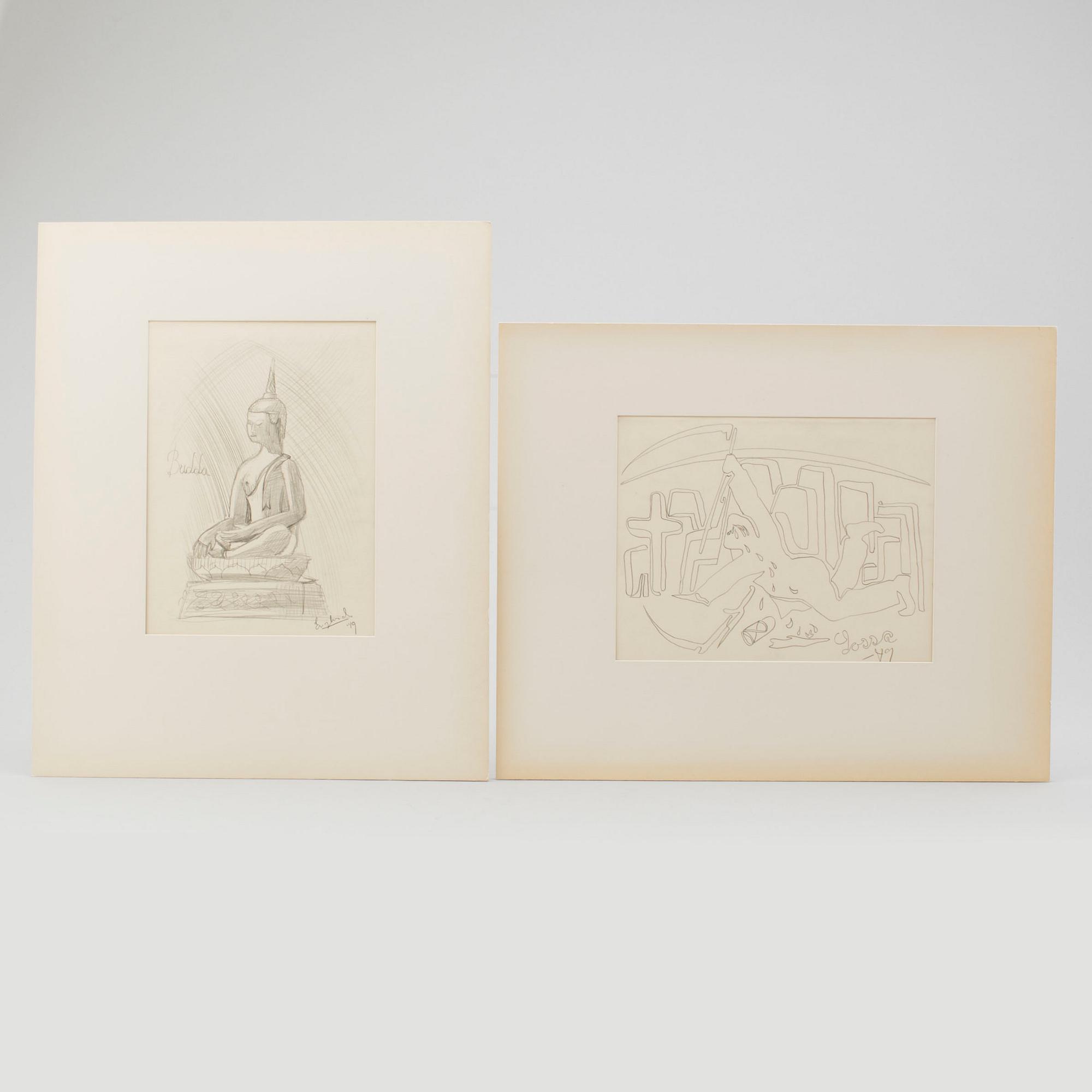 LARS ENGLUND, Pencil, 2, signed and dated -49.
