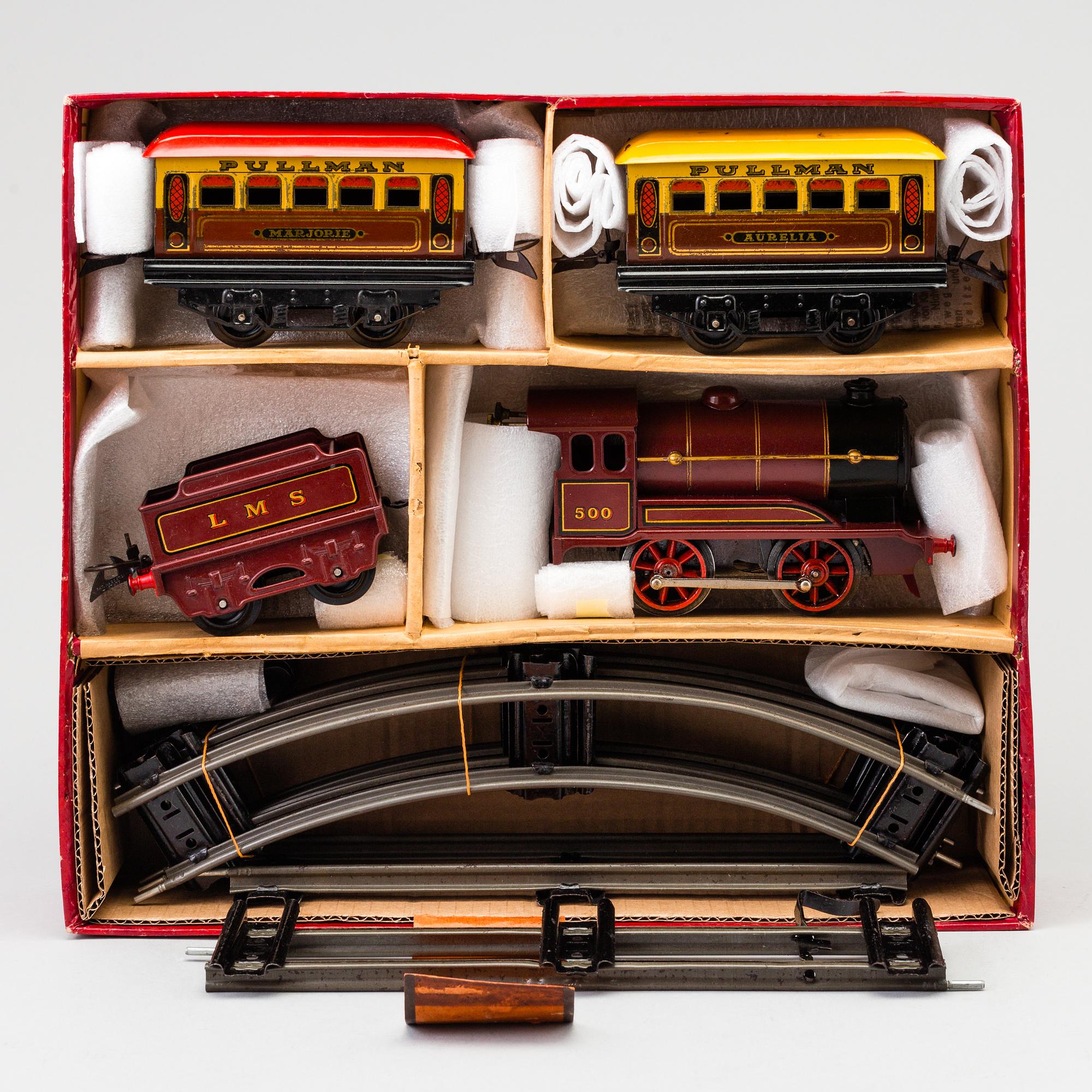 TRAIN-SET, "Hornby train" No. 0 Passenger Train TS407, Meccano Ltd. Liverpool, 1930s.