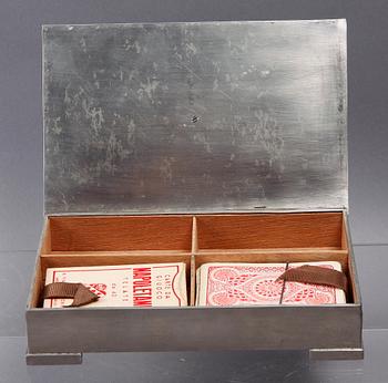 LOCKASK, tenn, 1940-tal, undertill märkt Svenskt Tenn.