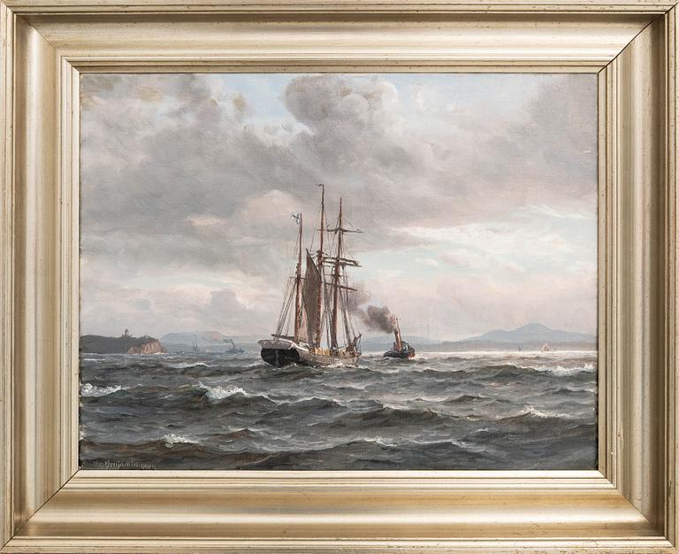 Christian Benjamin Olsen, Sailing ship being towed.