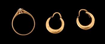 PARTI GULD, 14 samt 18 k guld. Totalvikt ca 23g.