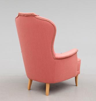 FÅTÖLJ SAMT PALL, "Farmor", Carl Malmsten, 1900-talets andra hälft.