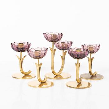Gunnar Ander, candle holders 7 pcs, Ystad Metall. 20th century, second half.