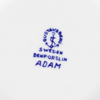 KAFFEKOPPAR med fat, 6 st, porslin, "Adam", Stig Lindberg, Gustavsberg.