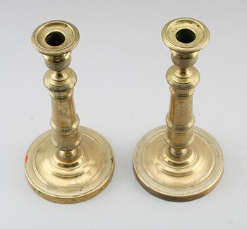LJUSSTAKAR, 1 par, brons, empire, 1800-talets första hälft.