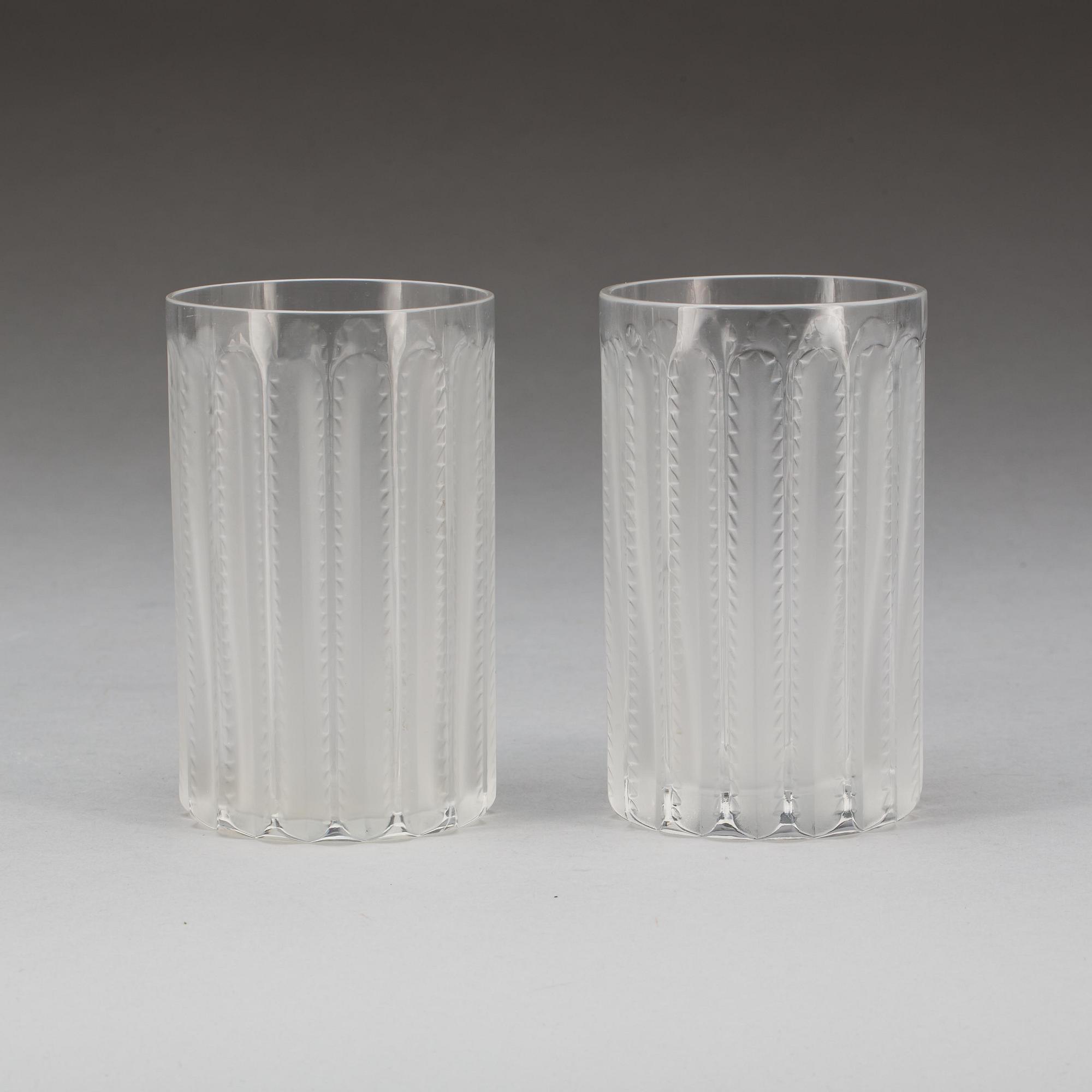 VASER, ett par, glas. Lalique.