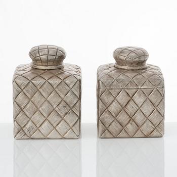 Teservis, trompe l'oeil, 8 delar, silver, av Vasiliy Ivanov, S:t Petersburg 1895.