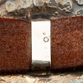 Belt with 12 buckles, silver with set turquoises.