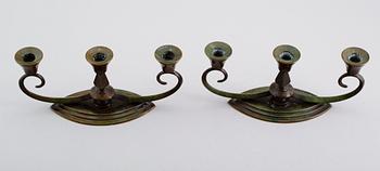 LJUSSTAKAR, 1 par, brons, Danmark, 1900-talets mitt.