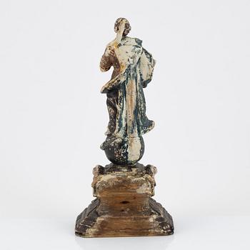 A carved and painted figure of the Virgin Mary crushing the Serpent, Southern Europe, 18th/19th century.