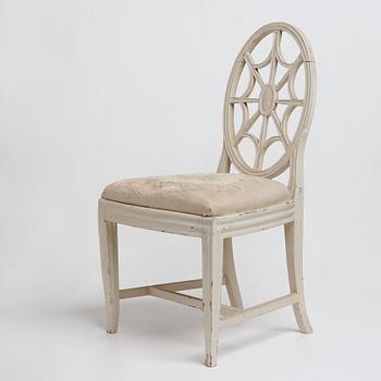 A Gustavian chair attributed to Jacob Malmsten (master in Stockholm 1780-1788).