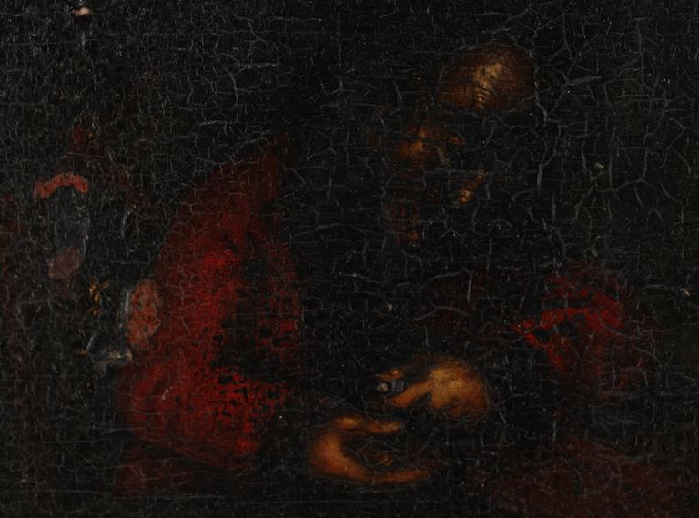 OKÄND KONSTNÄR, olja på pannå, 1700-tal.