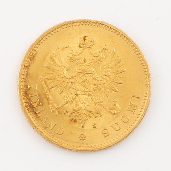 A goldcoin, Finland, Russian Duchy, 20 Markkaa 1880.