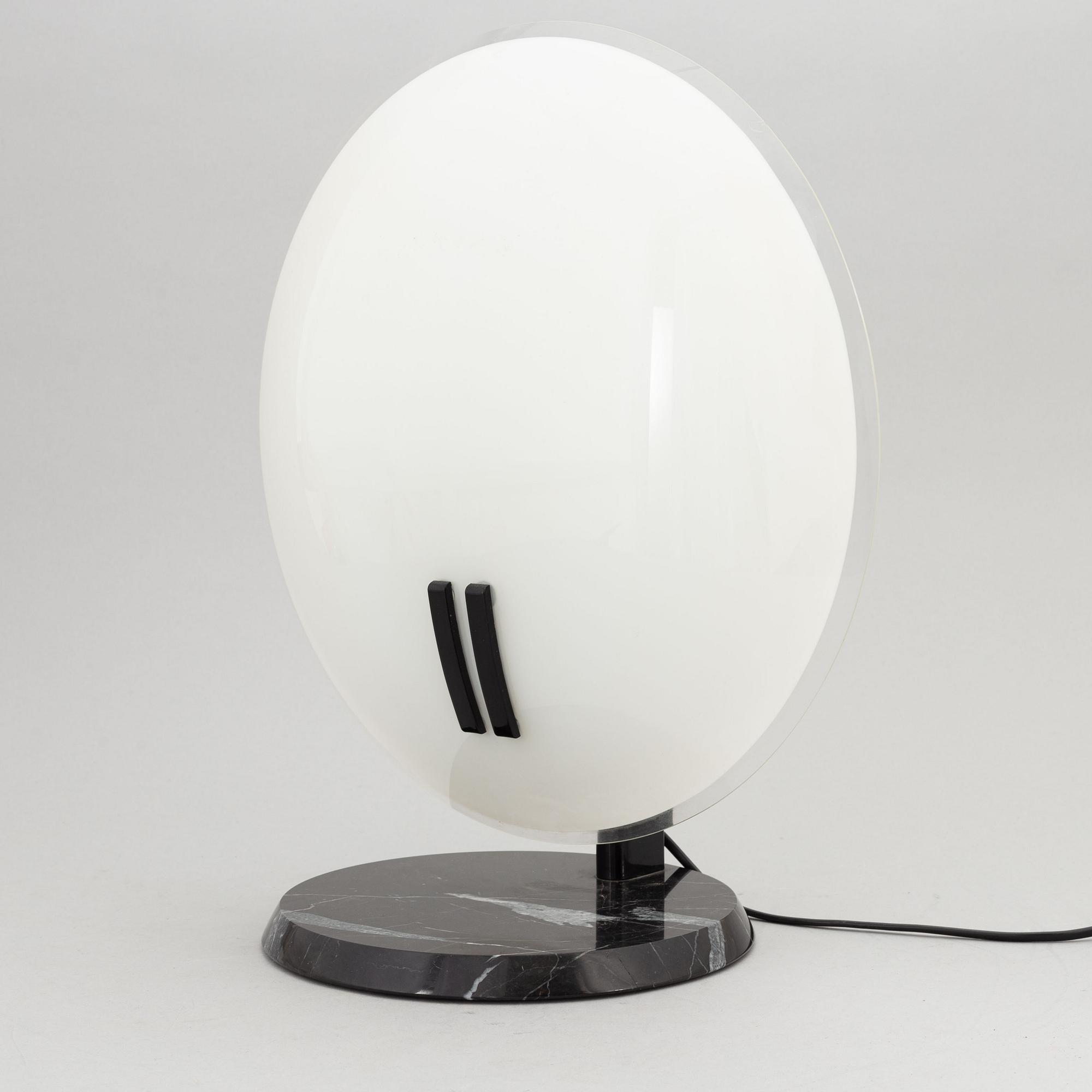 Bruno Gecchelin, a 'Perla Table Lamp' from Oluce, Italy, designed 1980.