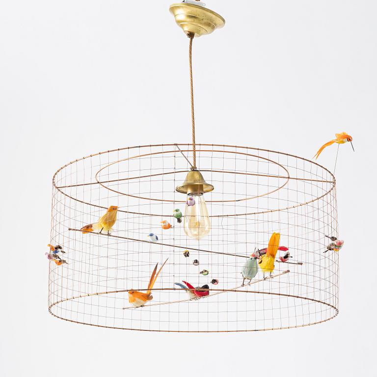 Mathieu Challières, a ceiling lamp, "Suspension Demi-Grande Volière", Challières, France.