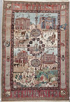 MATTA, figural Kashmir, ca 215x150 cm.