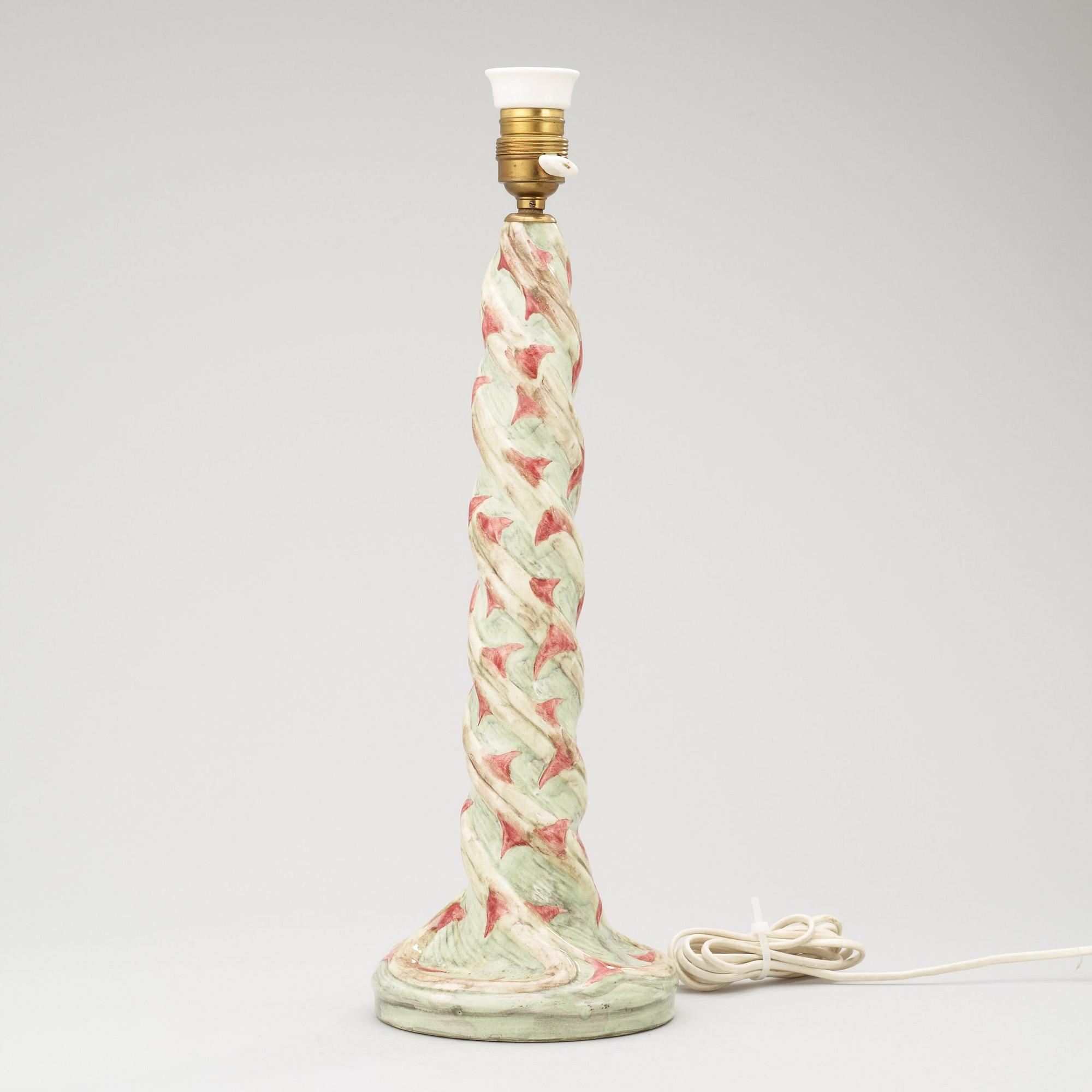 RÖRSTRAND, bordslampa, jugend, omkring 1900.