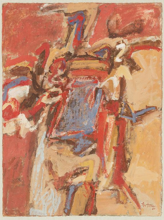Albert Bitran, tempera on paper, signed and dated -76.