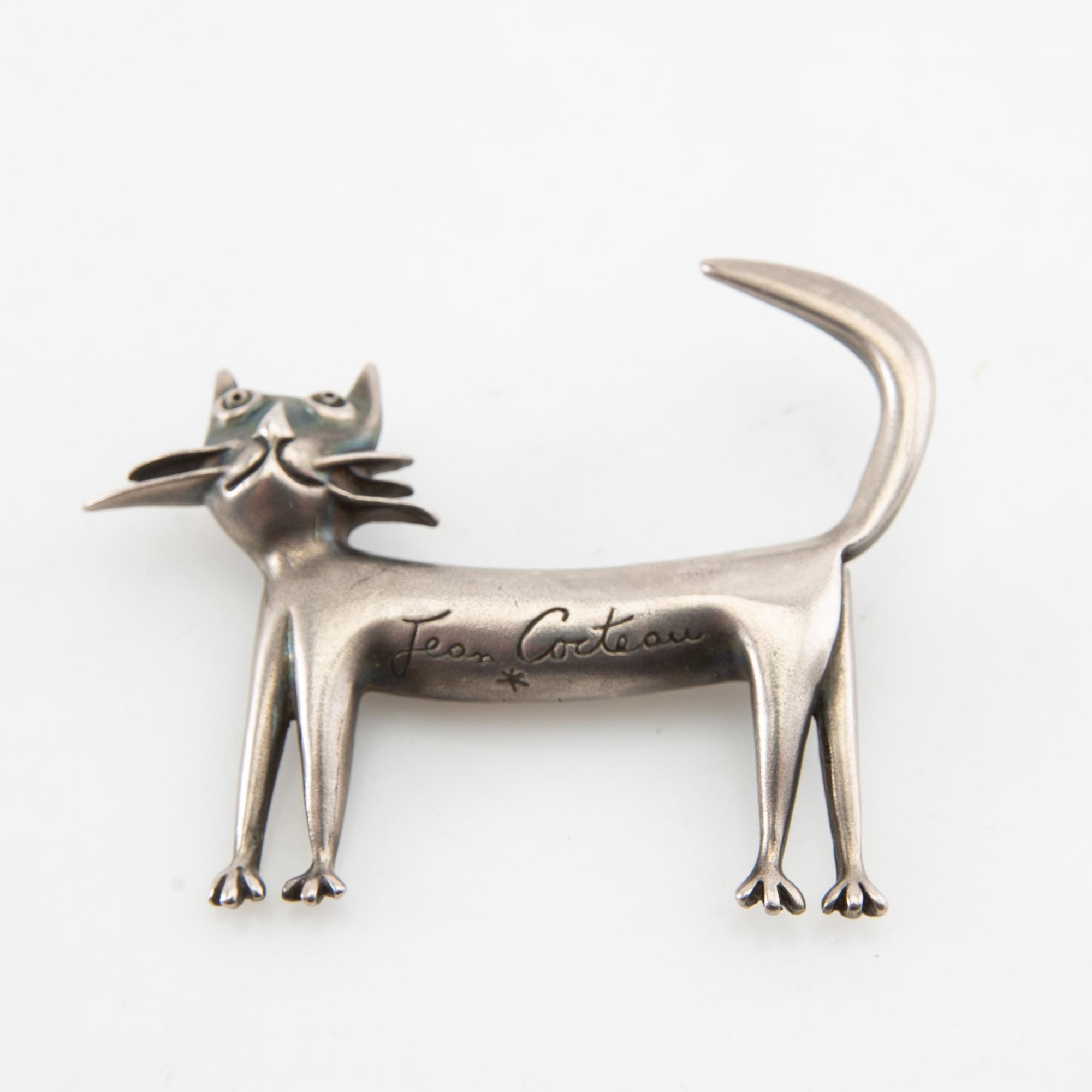 Jean Cocteau, brooches, 2 pcs, "Madeline Flammarion" and "Orpheus", silver.