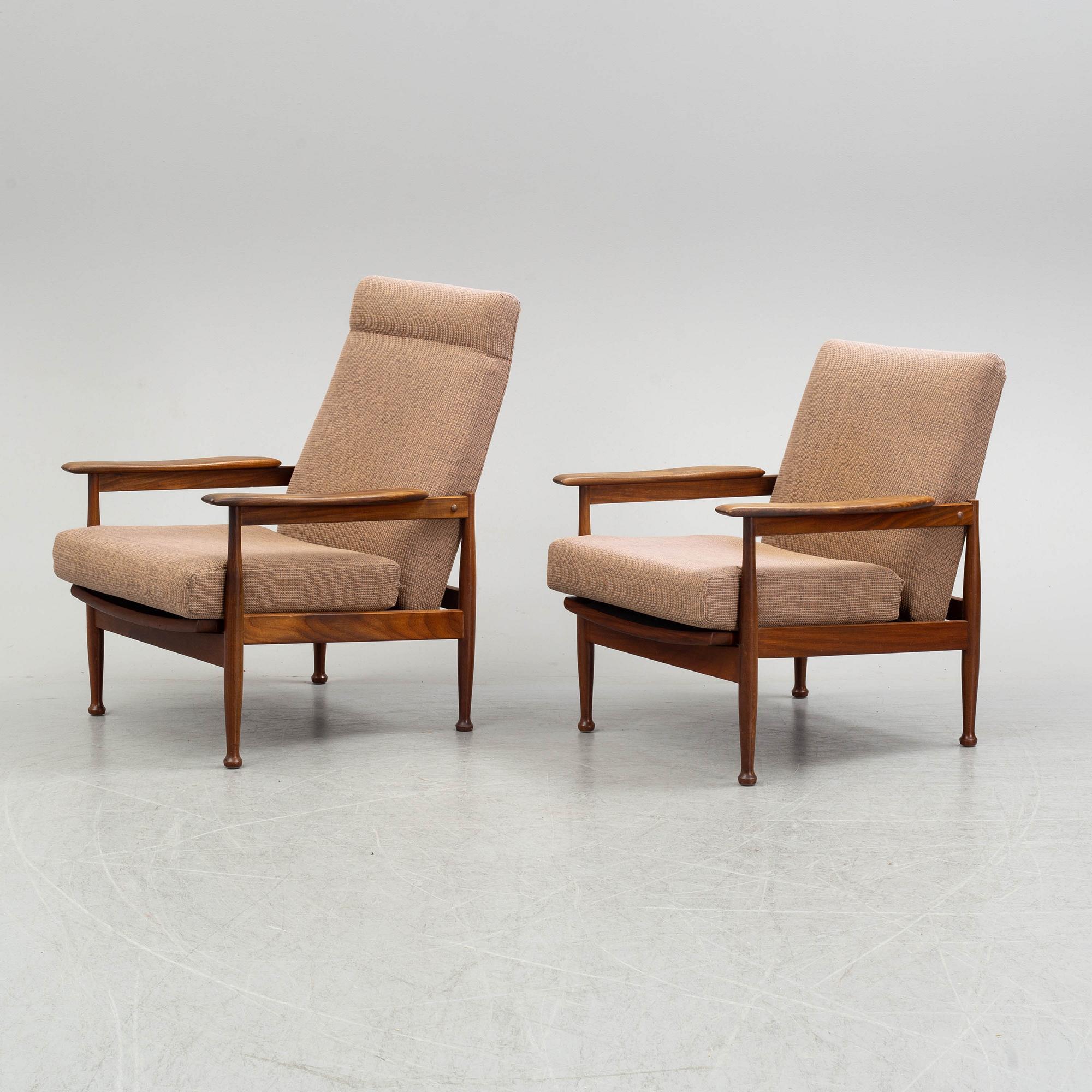 George Fejer & Eric Phamphilan, a British 'Manhattan' sofa and two easy chaits from Guy Rogers, 1960's.