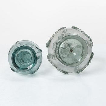 Two bottles, so called kluckaflaskor, 18th/19th century.