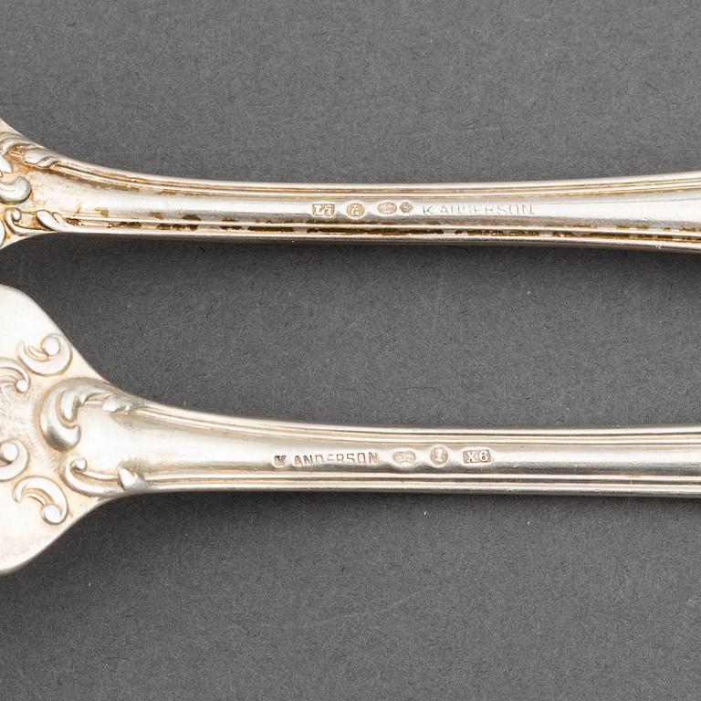 A silver cutlery, K Andersson, Stockholm 1900-1914. (37 pc).