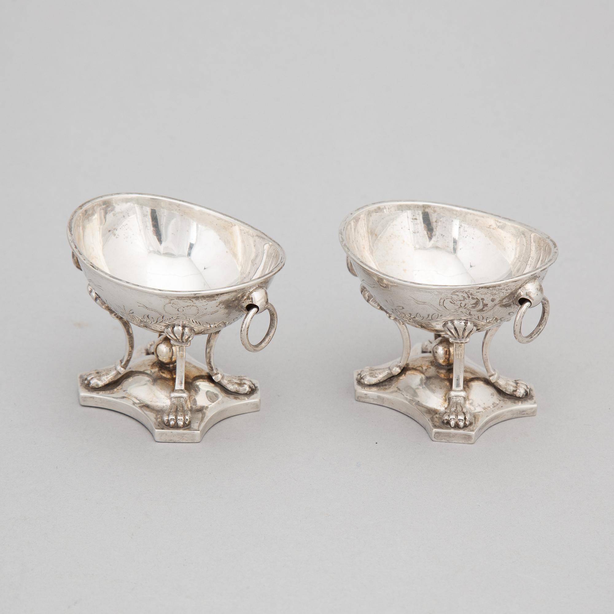 A pair of Danish Silver Salt Cellars, mark of Assay Master Simon Groth 1895.