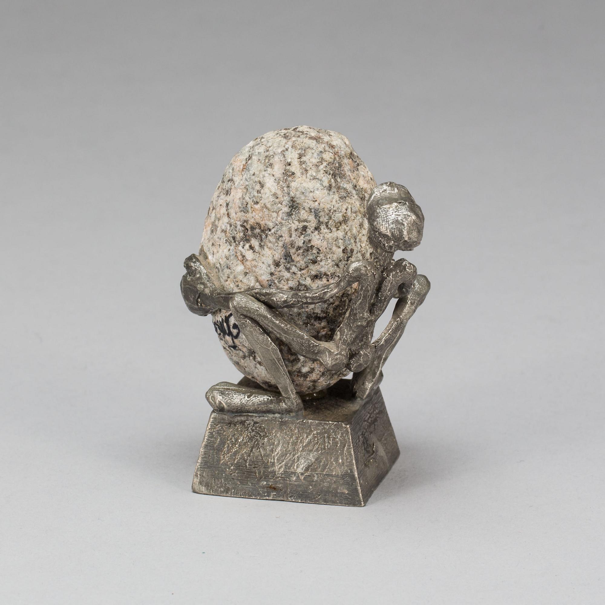 HENRY GUSTAFSSON, skulptur, sten och tenn, signerad.