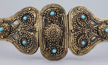 BÄLTE, silver, Kaukasien, Ryssland. 1900-talets början. Vikt ca 460g.