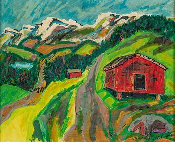 UNO VALLMAN, oil on panel, signed.