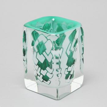 A unique glass vase by Jan Johansson for Orrefors in 2002.